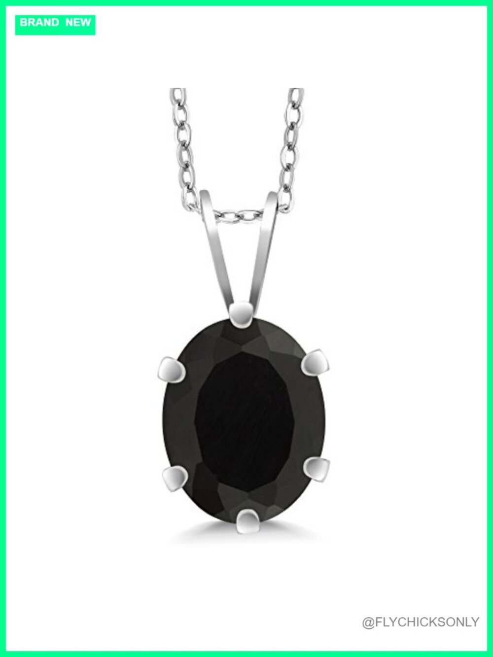 9X7MM Oval Gemstone Solitaire Pendant Necklace 925 Sterling Silver 18 Inch